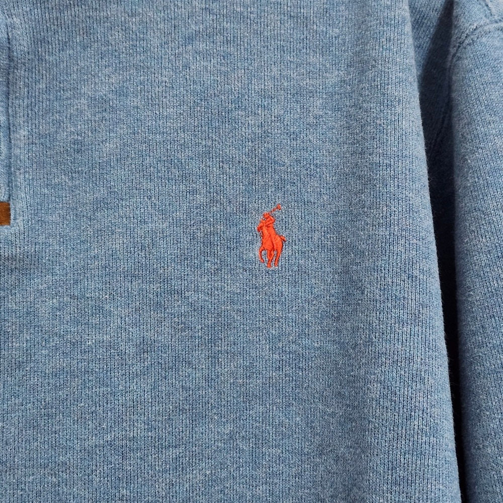 Polo Ralph Lauren 1/4 Zip Knit Pullover Sweater Mens XXL Blue Casual Preppy - Picture 4 of 8